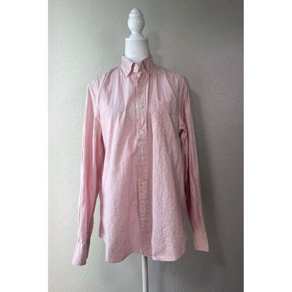 J. Crew Other - J.CREW Men's Pink Polka Dot Stretch Cotton Button-Up Shirt Medium Classic Fit 24